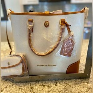 Dooney and Burke, New with tags! Bone Shelby Shopper